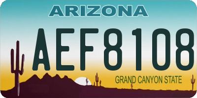 AZ license plate AEF8108