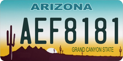 AZ license plate AEF8181