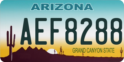 AZ license plate AEF8288