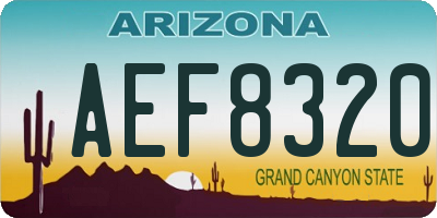 AZ license plate AEF8320