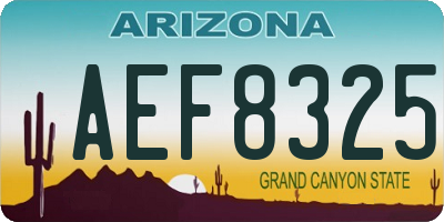 AZ license plate AEF8325