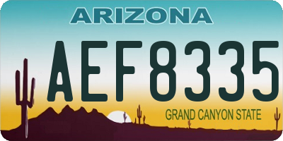 AZ license plate AEF8335