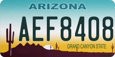 AZ license plate AEF8408