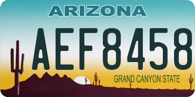 AZ license plate AEF8458