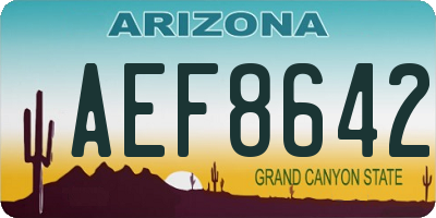 AZ license plate AEF8642