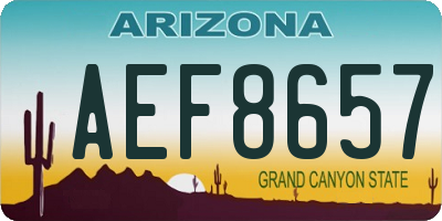 AZ license plate AEF8657