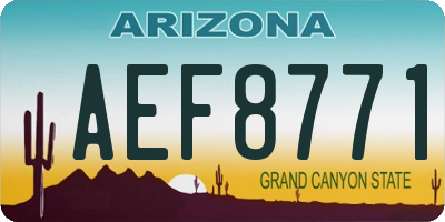 AZ license plate AEF8771