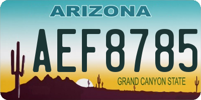 AZ license plate AEF8785