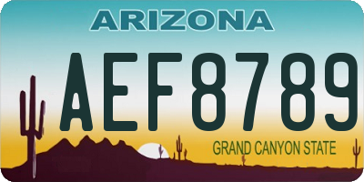 AZ license plate AEF8789