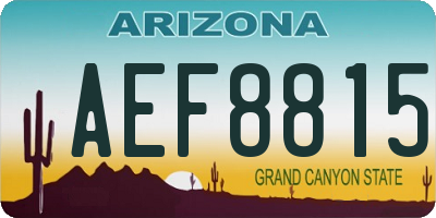 AZ license plate AEF8815
