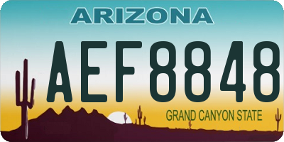 AZ license plate AEF8848