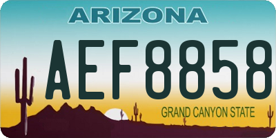 AZ license plate AEF8858