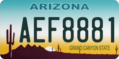 AZ license plate AEF8881