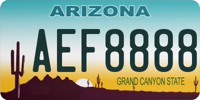 AZ license plate AEF8888