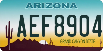 AZ license plate AEF8904