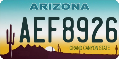 AZ license plate AEF8926