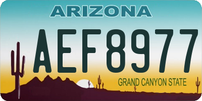AZ license plate AEF8977