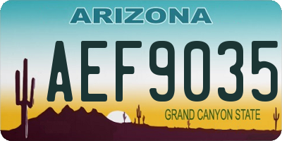 AZ license plate AEF9035