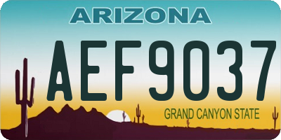 AZ license plate AEF9037