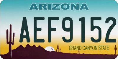AZ license plate AEF9152
