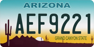 AZ license plate AEF9221