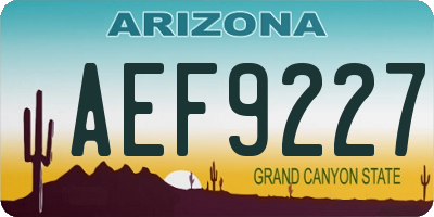 AZ license plate AEF9227
