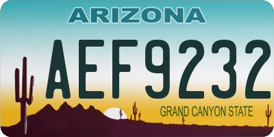 AZ license plate AEF9232