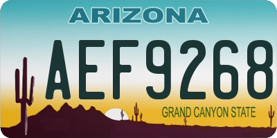 AZ license plate AEF9268