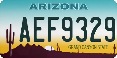 AZ license plate AEF9329