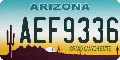 AZ license plate AEF9336