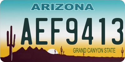 AZ license plate AEF9413
