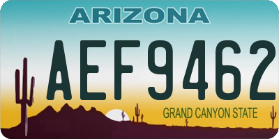 AZ license plate AEF9462