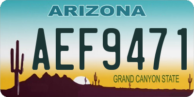 AZ license plate AEF9471