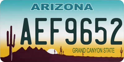 AZ license plate AEF9652