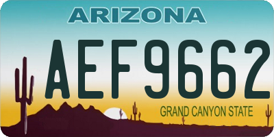 AZ license plate AEF9662