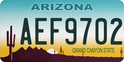 AZ license plate AEF9702