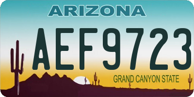 AZ license plate AEF9723