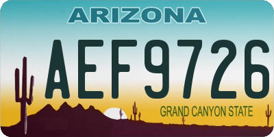 AZ license plate AEF9726