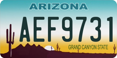AZ license plate AEF9731