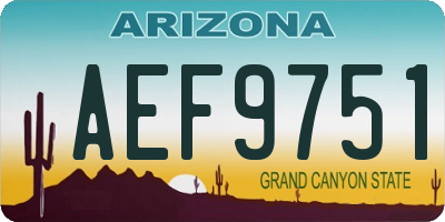 AZ license plate AEF9751