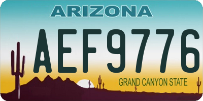 AZ license plate AEF9776