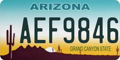 AZ license plate AEF9846