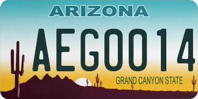 AZ license plate AEG0014