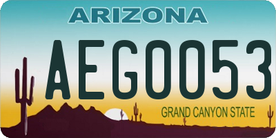 AZ license plate AEG0053