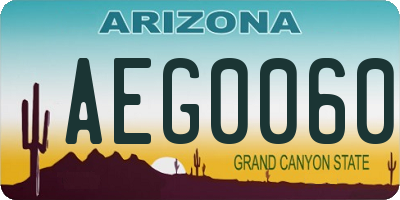 AZ license plate AEG0060