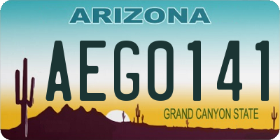 AZ license plate AEG0141