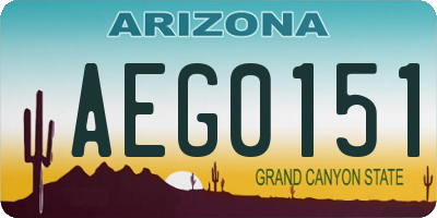AZ license plate AEG0151