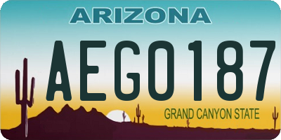 AZ license plate AEG0187