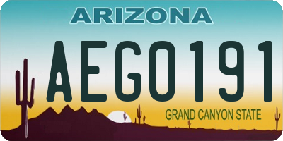 AZ license plate AEG0191