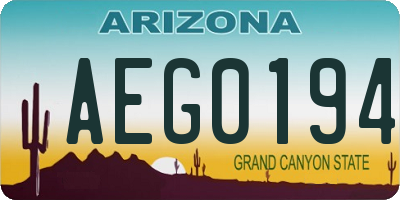 AZ license plate AEG0194